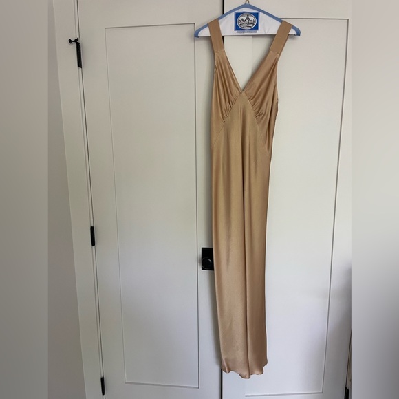 Shona Joy Plunged La Lune Midi Dress - in color Porcini - Picture 7 of 10